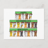 Décembre 12 Anniversaire Cartoon Cats