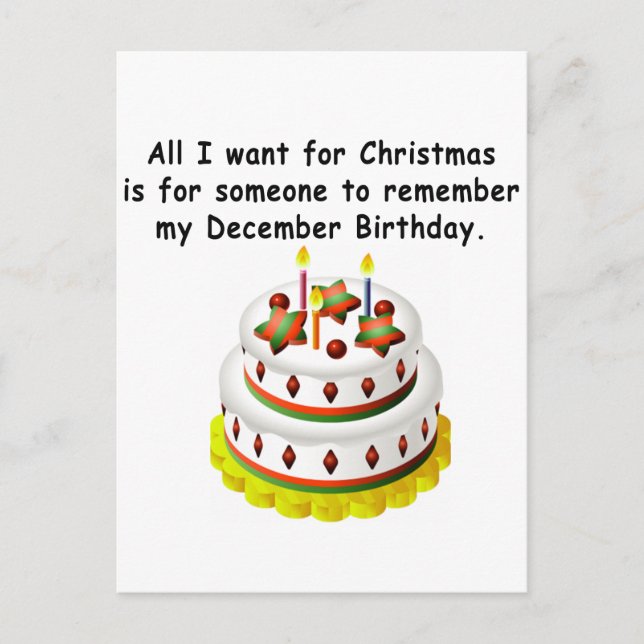 Carte Postale Décembre Anniversaire (Devant)