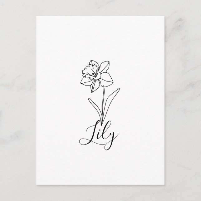 Carte Postale Décembre personnalisé Narcisse Cadeau Fleur de nai (Devant)