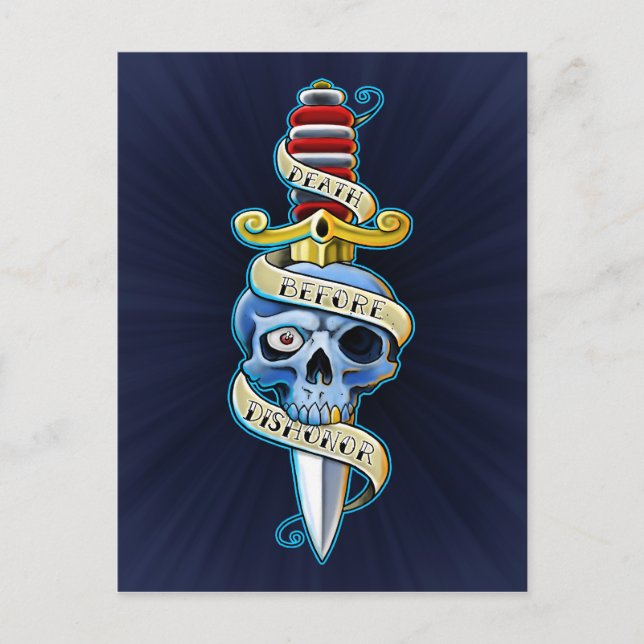 Carte Postale Décès avant Dishonor Knife Design (Devant)