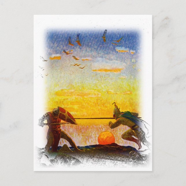 Carte Postale Décès d'Arthur et Mordred (Devant)