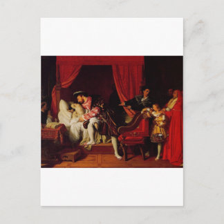 Carte Postale Décès de Léonard de Vinci par Ingres vers 1818