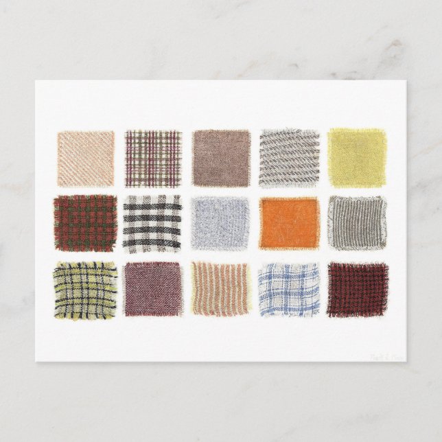 Carte postale d'échantillon de tissu vintage (Devant)