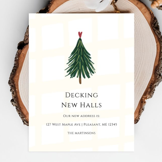 Carte Postale Deck Nouvelles Halls Noël Déménagement Faire-part (Créateur téléchargé)