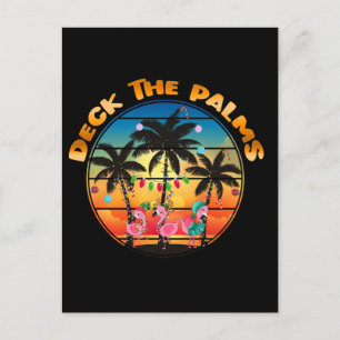 Carte Postale Deck The Palms Beach Noël Tropical 