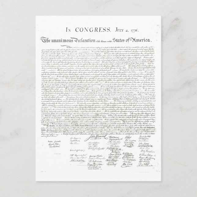 Carte Postale Déclaration d'indépendance (Devant)