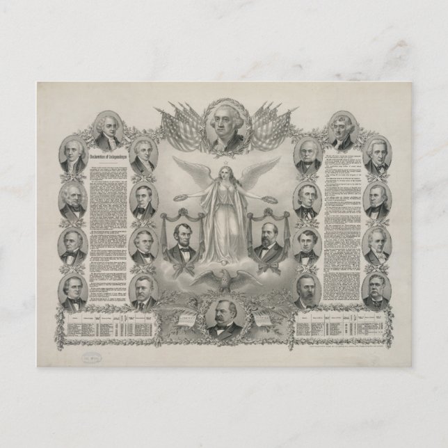 Carte Postale Déclaration d'indépendance des États-Unis par Kurz (Devant)