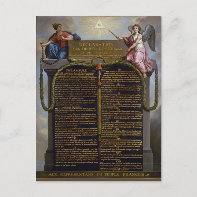Carte Postale Déclaration - Droits de l'homme et du citoyen (Devant)