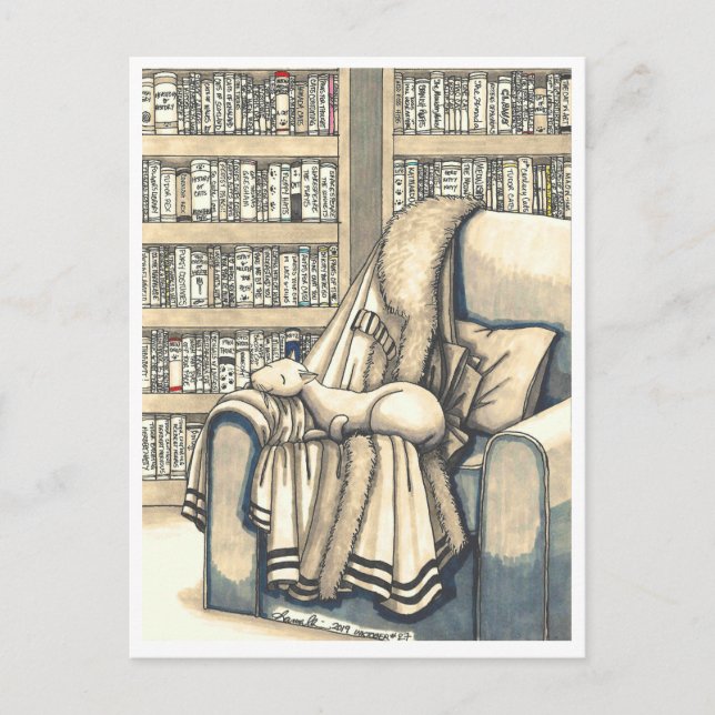 Carte postale : Déclenches dans la bibliothèque (Devant)
