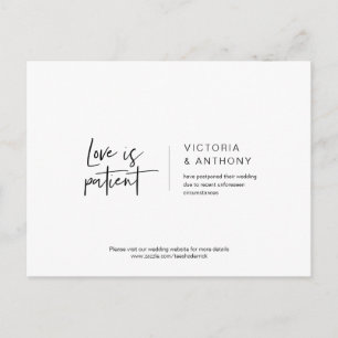 Carte Postale Décontracté Minimal, L'amour est patient, Reporté