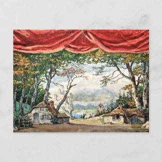 CARTE POSTALE DÉCOR D'ARRIÈRE-SCÈNE DE THÉÂTRE, CADEAU BALLET GI