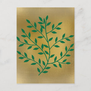 Carte Postale Décor de feuilles vertes feuilles