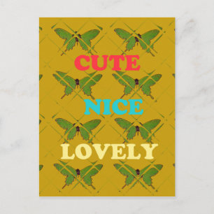 Carte Postale Décor de papillon coloré : mignon, agréable et séd