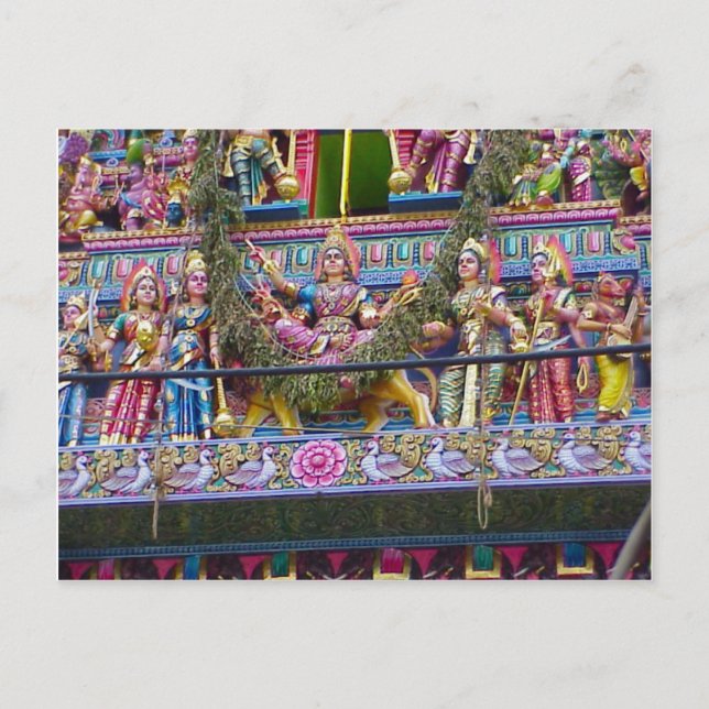 Carte Postale Décor du temple hindou, gopuram garatée (Devant)