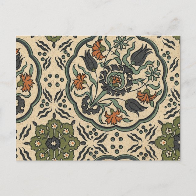 Carte Postale Décor Floral Perse Carrelage (Devant)