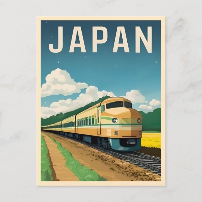 Carte Postale Décor graphique du train japonais Vintage voyage (Devant)