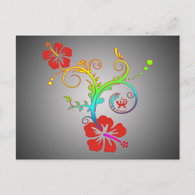 Carte Postale Décor Hibiscus (Devant)