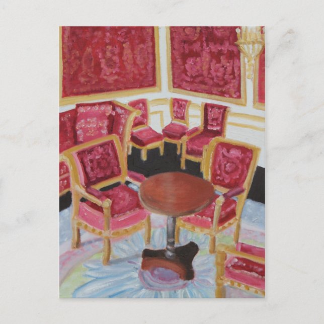 Carte Postale Décor rouge : Château de Fontainebleau (Devant)