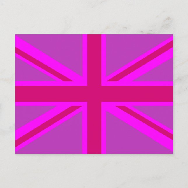 Carte Postale Décor Union Jack Fuchsia rose chaud (Devant)