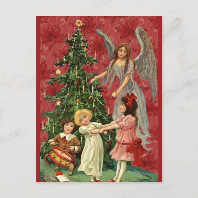 Carte Postale Décoration de l'Ange de l'Arbre de Noël (Devant)