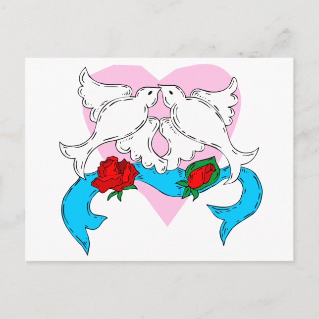 Carte Postale Décoration de mariage de colombe (Devant)