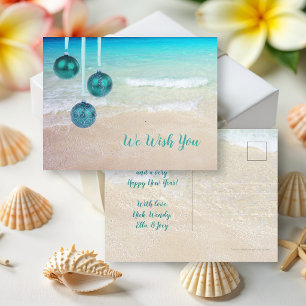 Carte Postale Décorations de Noël de plage tropicale