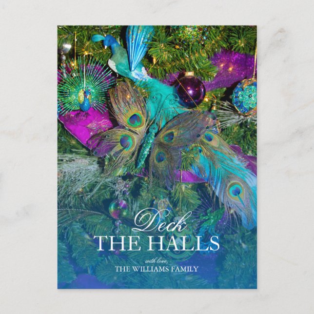 Carte Postale Décorations de Noël Peacock Feather (Devant)
