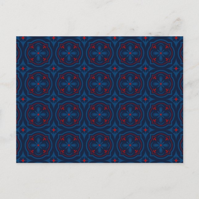Carte Postale Decorative floral tiles pattern (Devant)