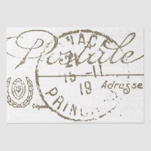 Carte Postale Decoupage French Vintage Postmark Ti Tissue Paper
