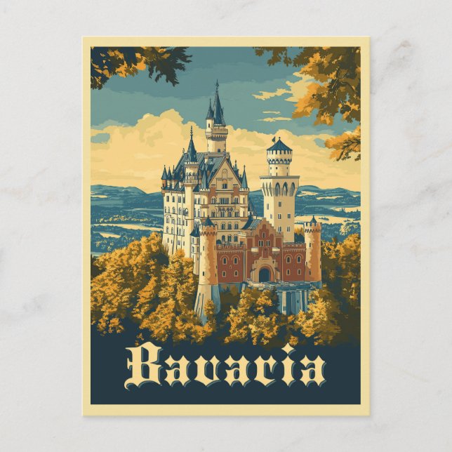 Carte Postale Découvrez la Bavière : château de Neuschwanstein (Devant)