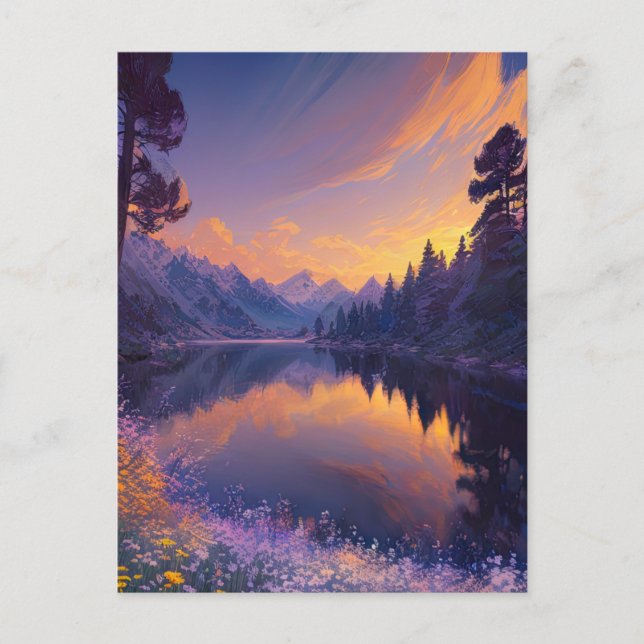 Carte Postale Découvrez le lac caché dans la vallée (Devant)