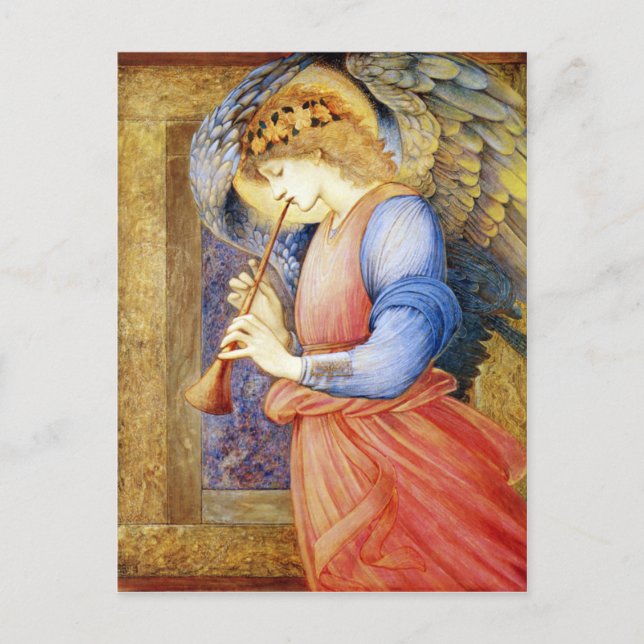 Carte postale d'Edward Burne-Jones d'ange de Noël (Devant)