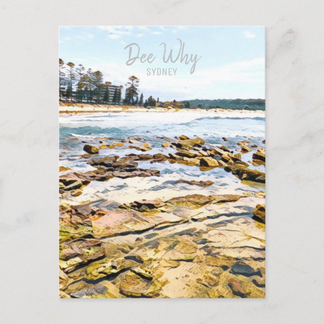 Carte Postale Dee Why Sydney Northern Beaches voyage rétro (Devant)