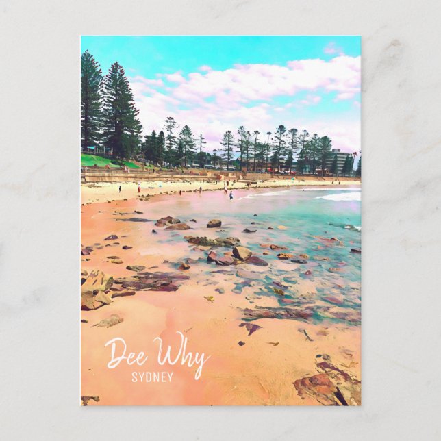 Carte Postale Dee Why Sydney Northern Beaches voyage rétro (Devant)
