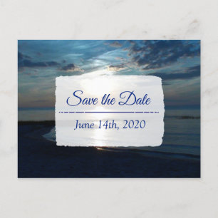 Carte Postale Deep Blue Ocean Sunset Enregistrer la date