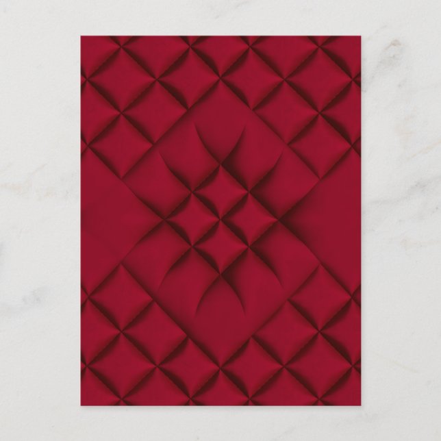 Carte Postale Deep Red Quilted Leather Pattern (Devant)