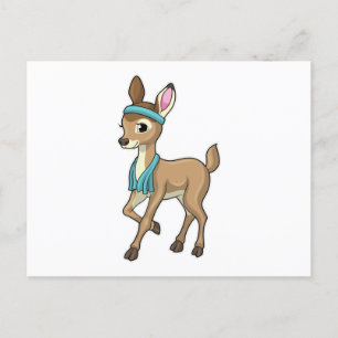 Carte Postale Deer at Fitness with Towel