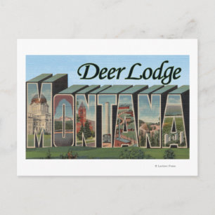 Carte Postale Deer Lodge, Montana - Scènes de grandes lettres