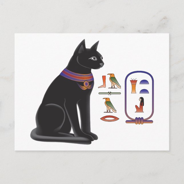 Carte Postale Déesse Bastet de chat égyptien (Devant)