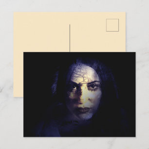 Carte Postale Déesse de la Nature Dame Noire Sorcière Magie Ombr