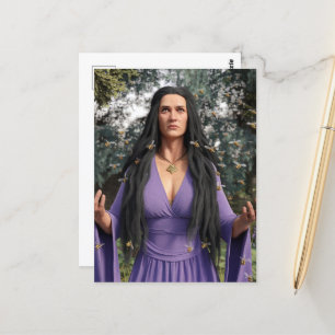 Carte Postale Déesse des abeilles de miel en violet