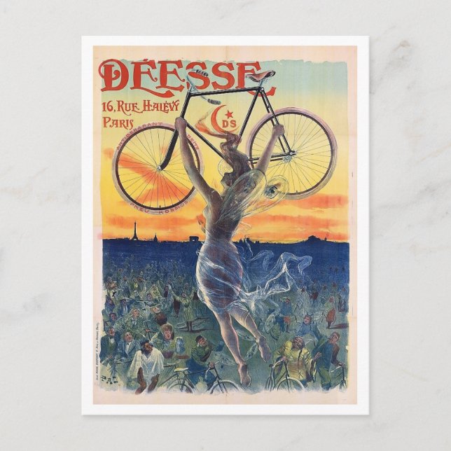 Carte Postale Déesse du vélo, Publicité, Vintage (Devant)