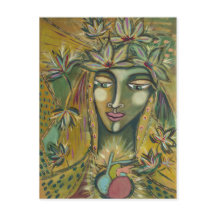 Carte postale Déesse Feuille d'érable