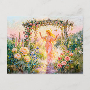 Carte Postale Déesse grecque Eos Rose Lever du soleil