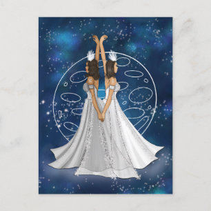 Carte Postale Déesse Zodiac Gemini Avec Planète Mercure