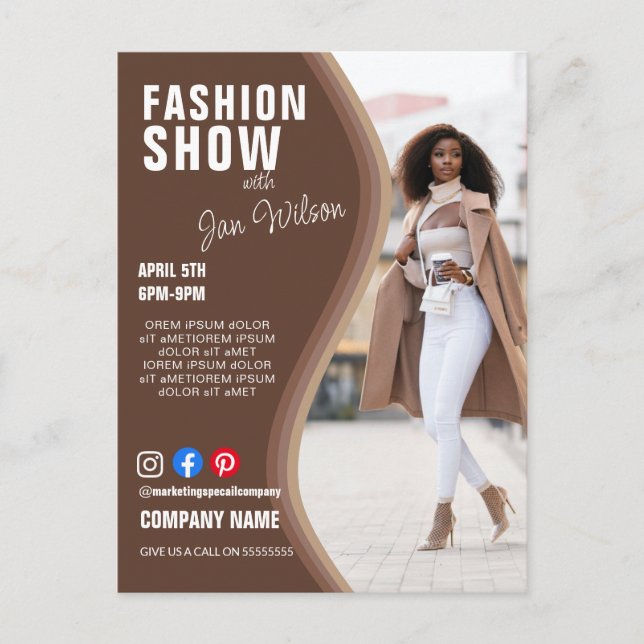 Carte Postale défilé de mode BUSINESS logo personnalisé flyer Po (Devant)