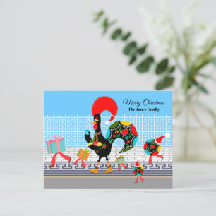 Carte Postale Défilé portugais de cadeaux de coq et de Baubles