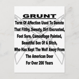 Carte Postale Définir le GRUNT militaire américain