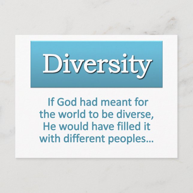 Carte Postale Définition de la diversité (Devant)