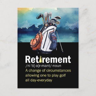 Carte Postale Définition de la retraite de golf pour golfeur